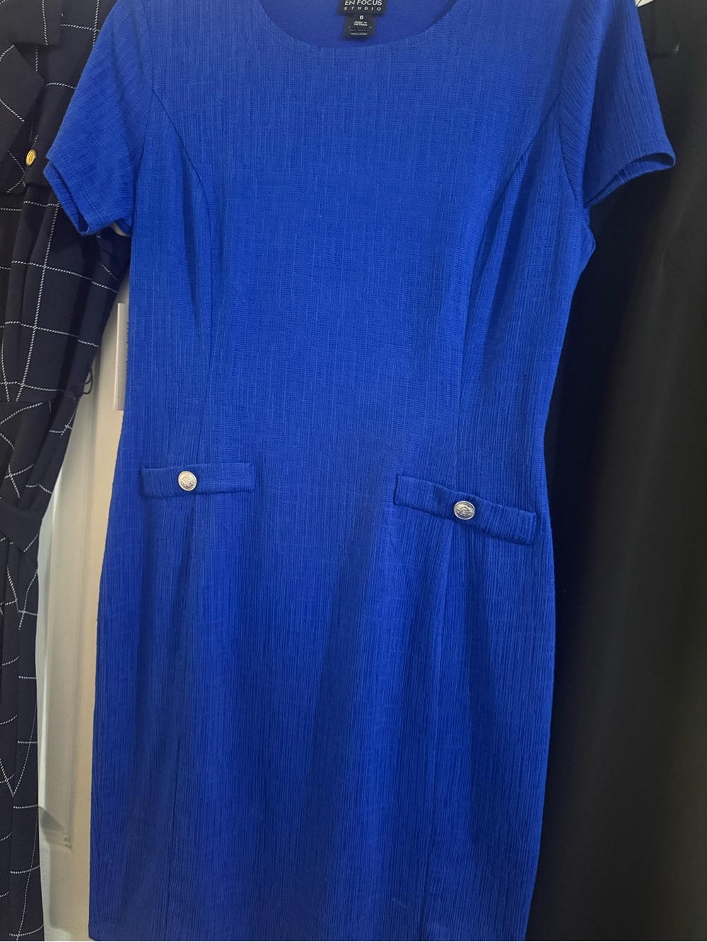 Royal Blue Short Sleeve Sheath Dress